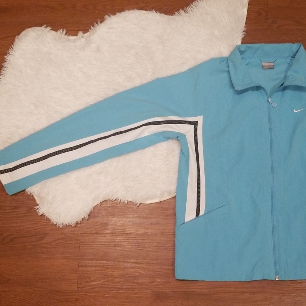 Nike Sky Blue Windbreaker Jacket Large Youth 12-14